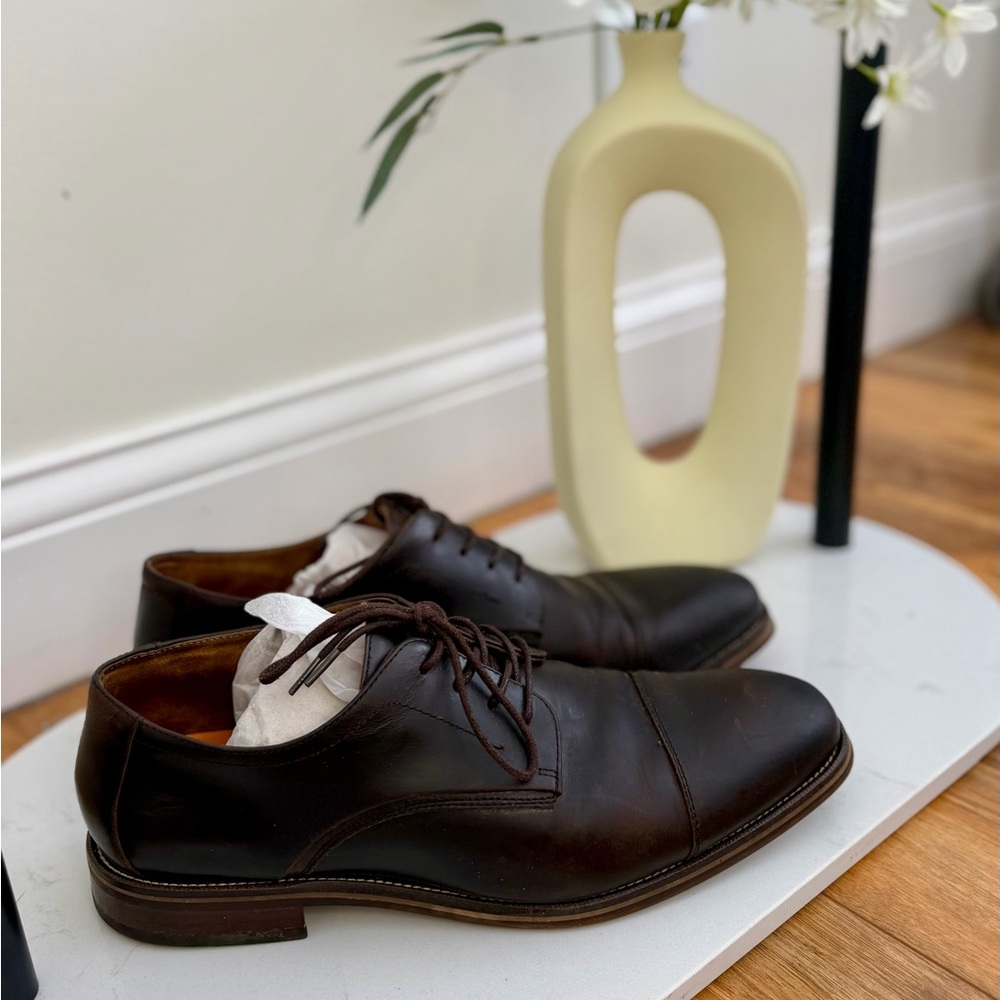 Aldo Dark Brown Leather Men’s Dress Shoes | Size 11 Wide
